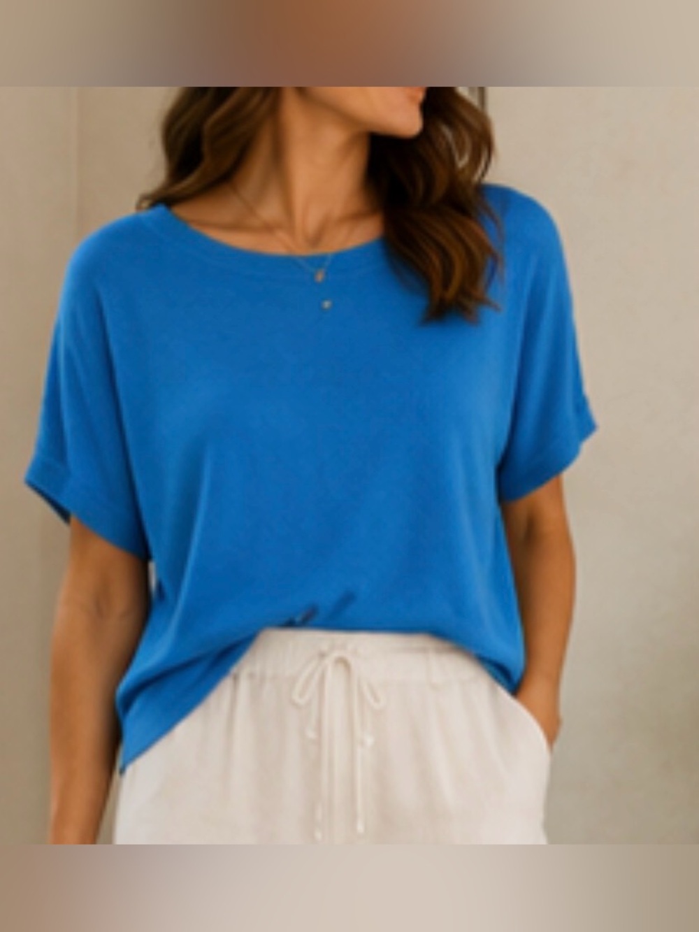 CASHMERE Per Se Blue Dolman Sleeve Cashmere Sweater Sz. XS